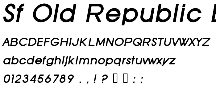 SF Old Republic Bold Italic font